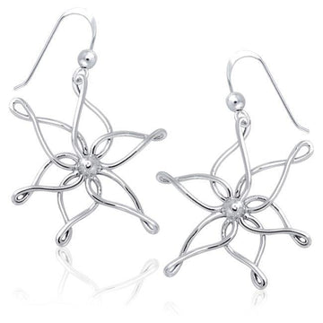 Organic Star Shape Silver Earrings TER1140 - Jewelry
